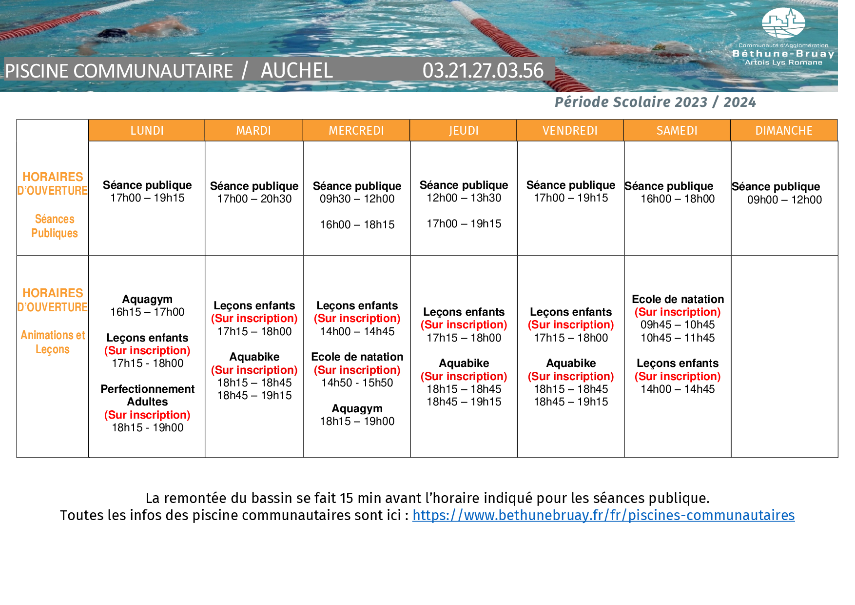 Piscines communautaires | Bethune-Bruay.fr